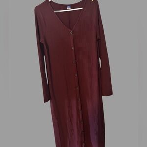 Old Navy Maroon Long Sleeve Dress